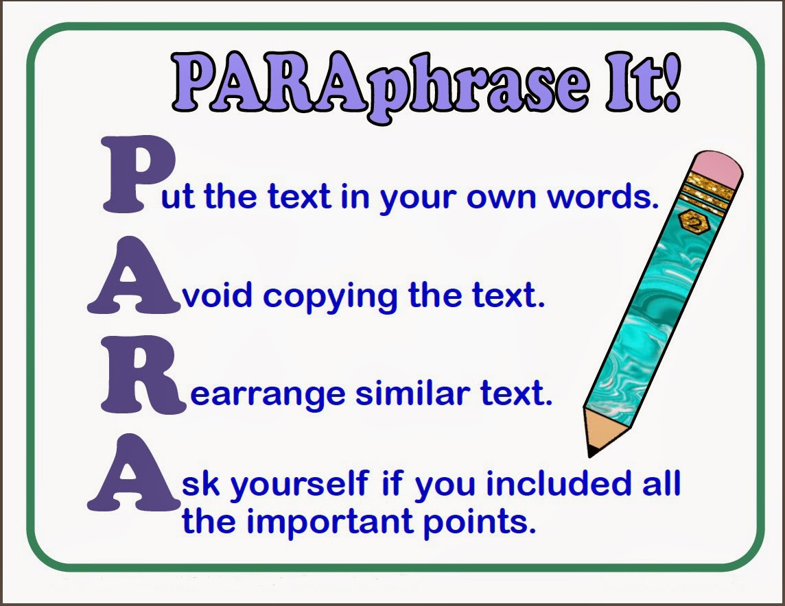 paraphrasing research articles